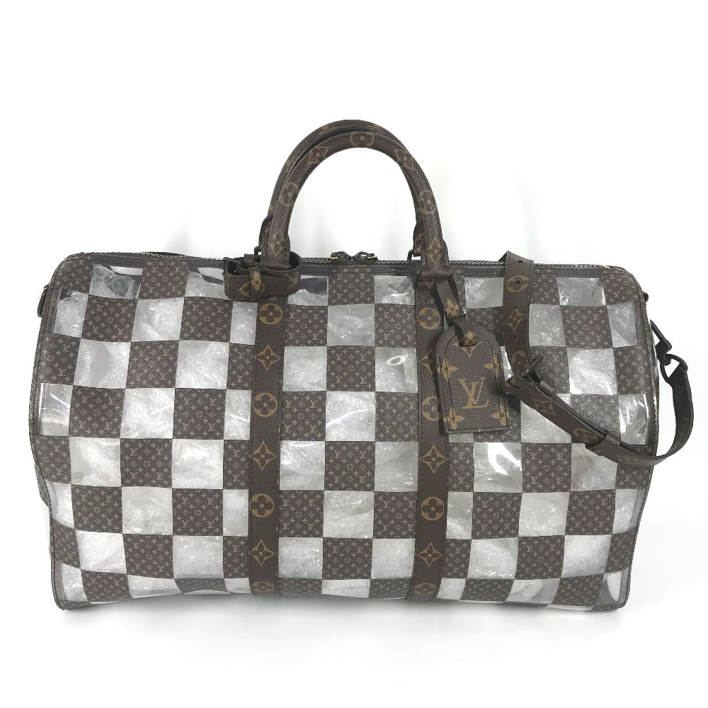 LOUIS VUITTON Boston Duffel bag Monogram Canvas, Plastics Brown monogram chess Keepall bandouliere 50