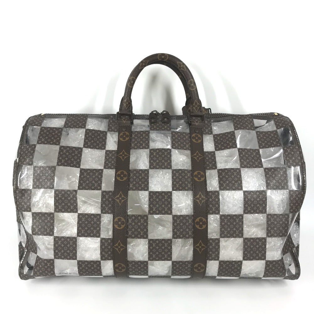 LOUIS VUITTON Boston Duffel bag Monogram Canvas, Plastics Brown monogram chess Keepall bandouliere 50