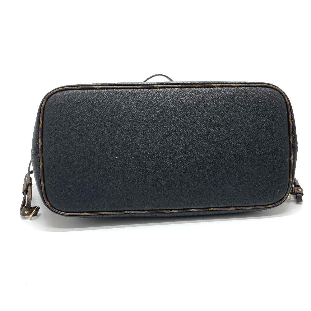 LOUIS VUITTON Tote Bag Calf leather black Shearling Monogram Flower LV Initials Neverfull MM