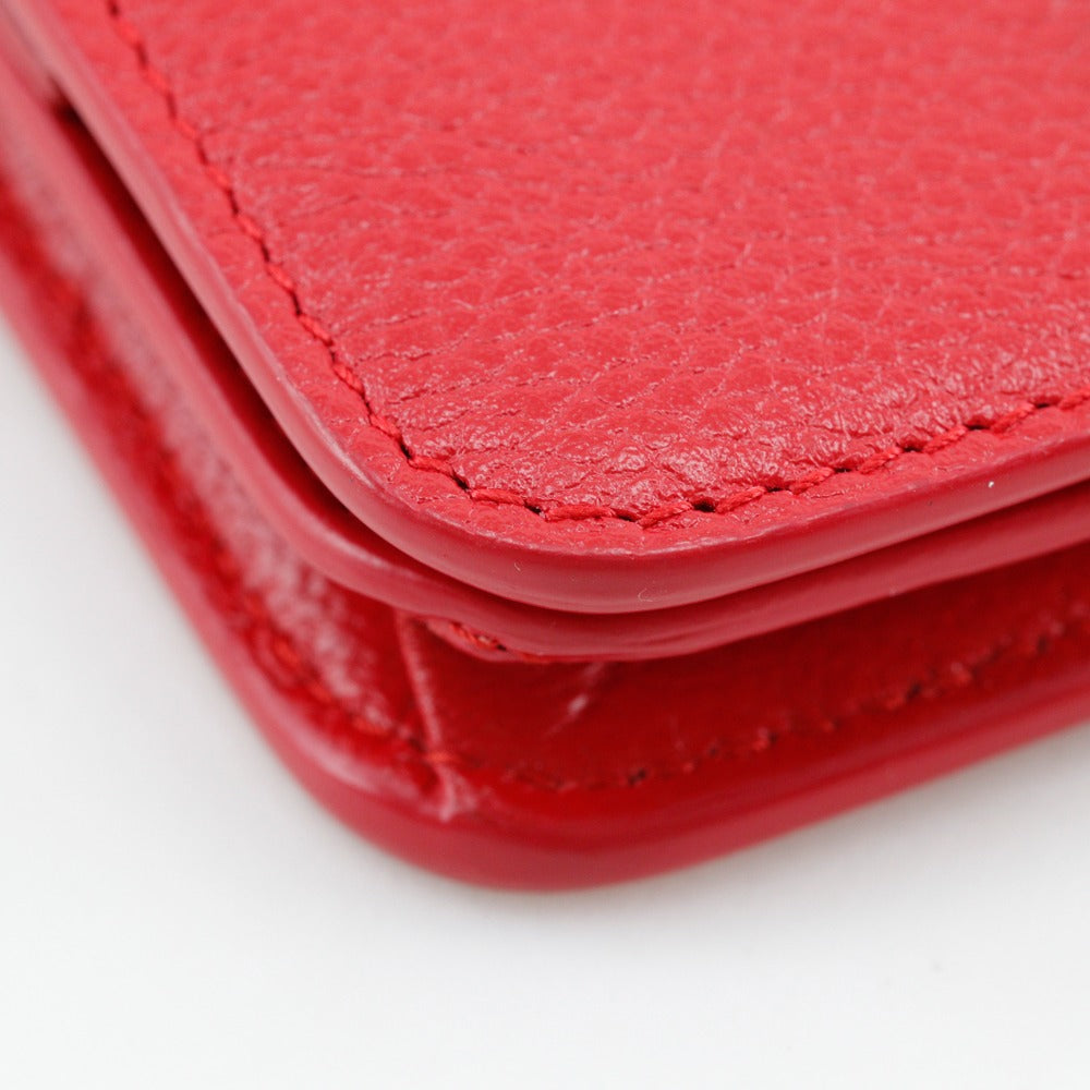 BALENCIAGA Bifold Wallet 601474 leather Red BB logo Women