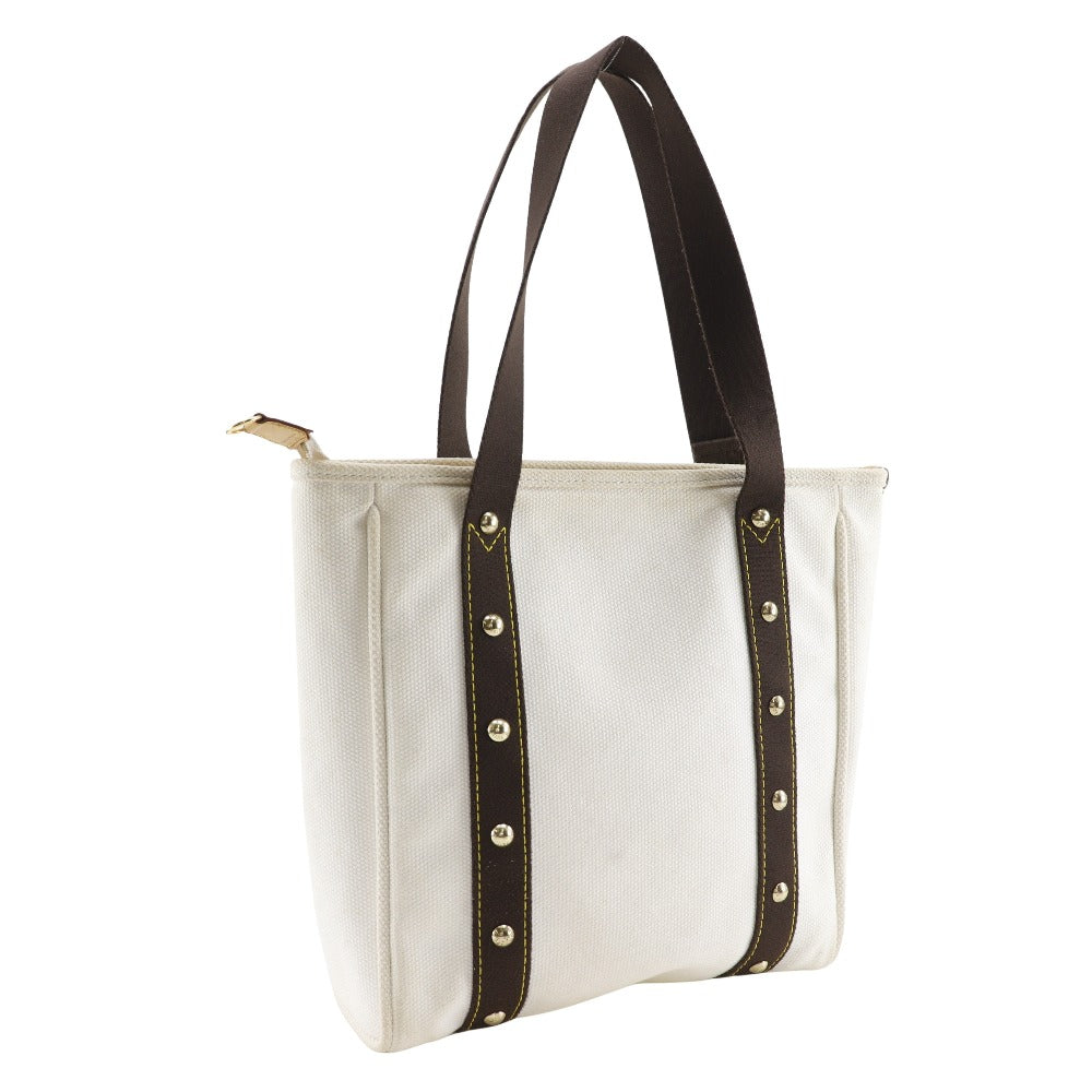 Luxury Women's Handbag | LOUIS VUITTON Tote Bag canvas White / brown Antigua Hippo MM