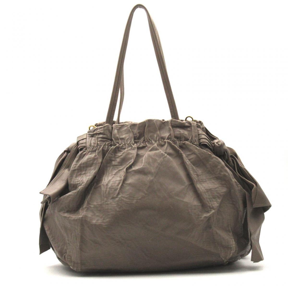 Prada Leather Drawstring Tote Bag