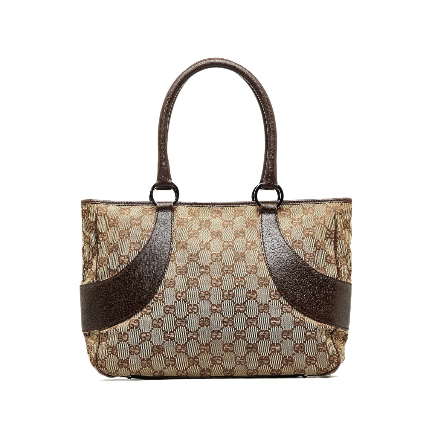 Gucci Brown Leather Canvas Tote Style 22