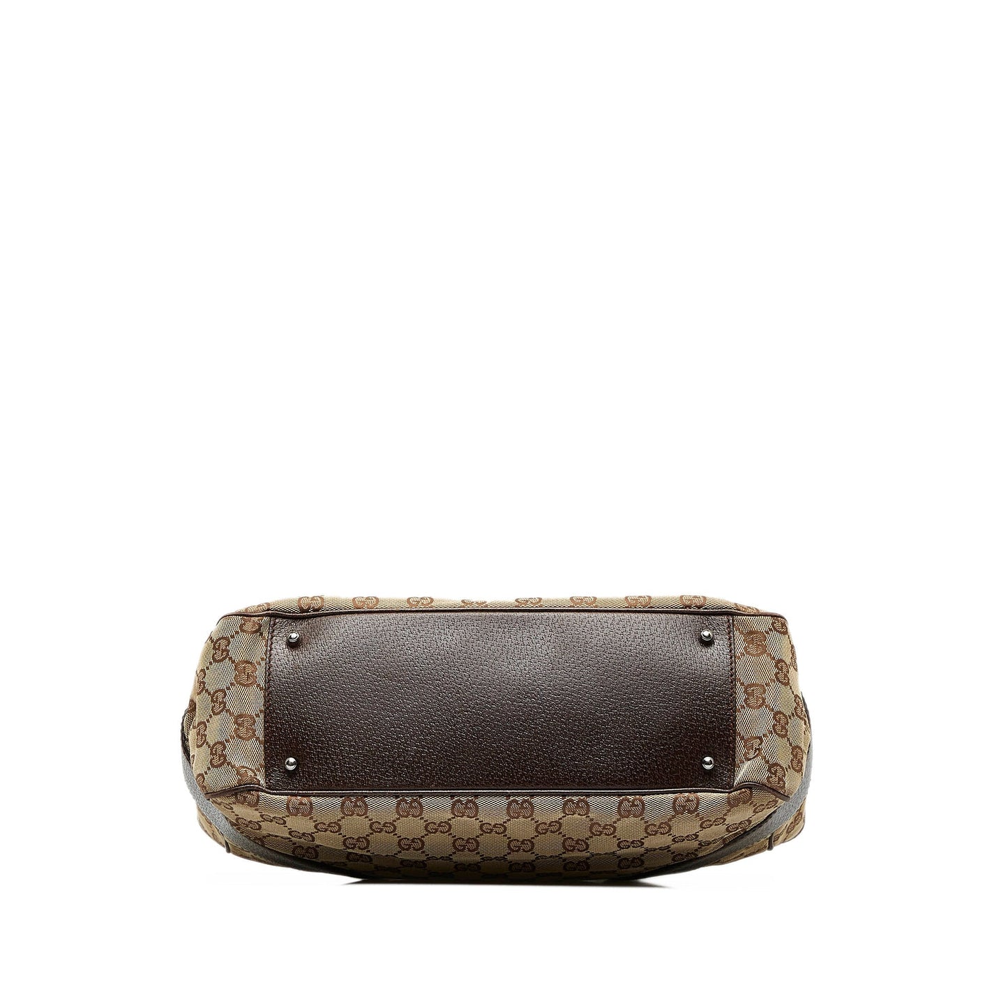Gucci Brown Leather Canvas Tote Style 22