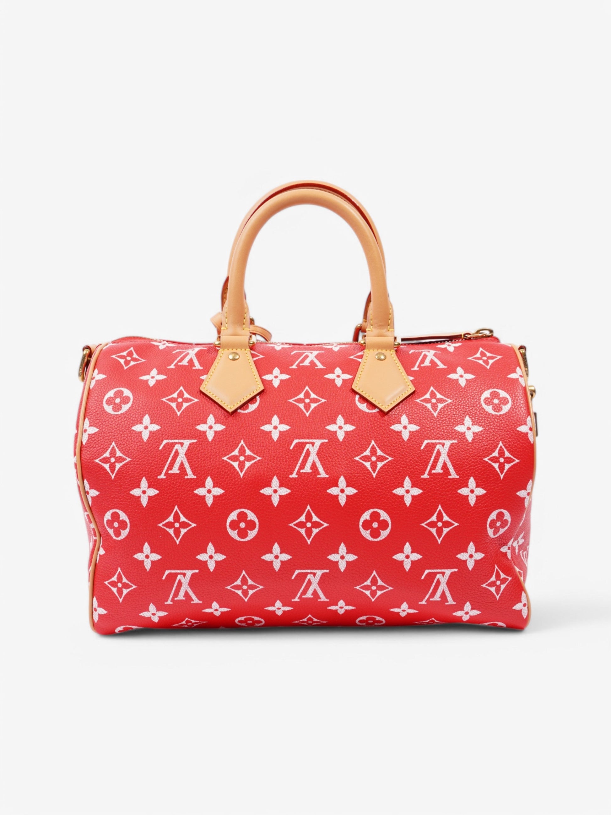 Louis Vuitton Speedy P9 Bandoulière Red Monogram Calfskin Leather 30