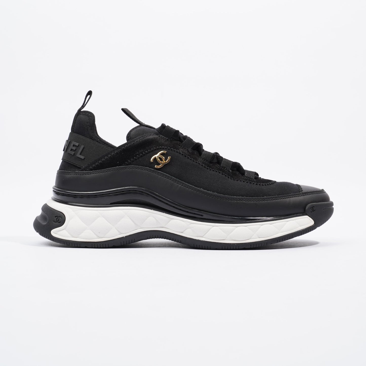 Chanel CC Logo Sneaker Black White Nylon EU 41 UK 7