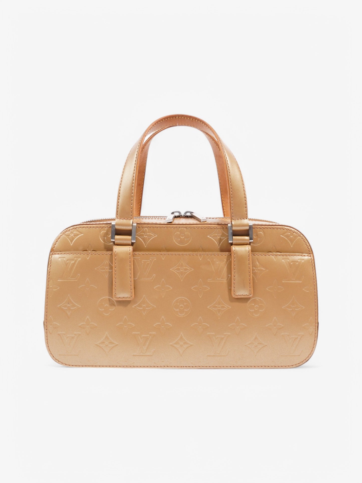 Louis Vuitton Monogram Mat Shelton Beige Embossed Leather