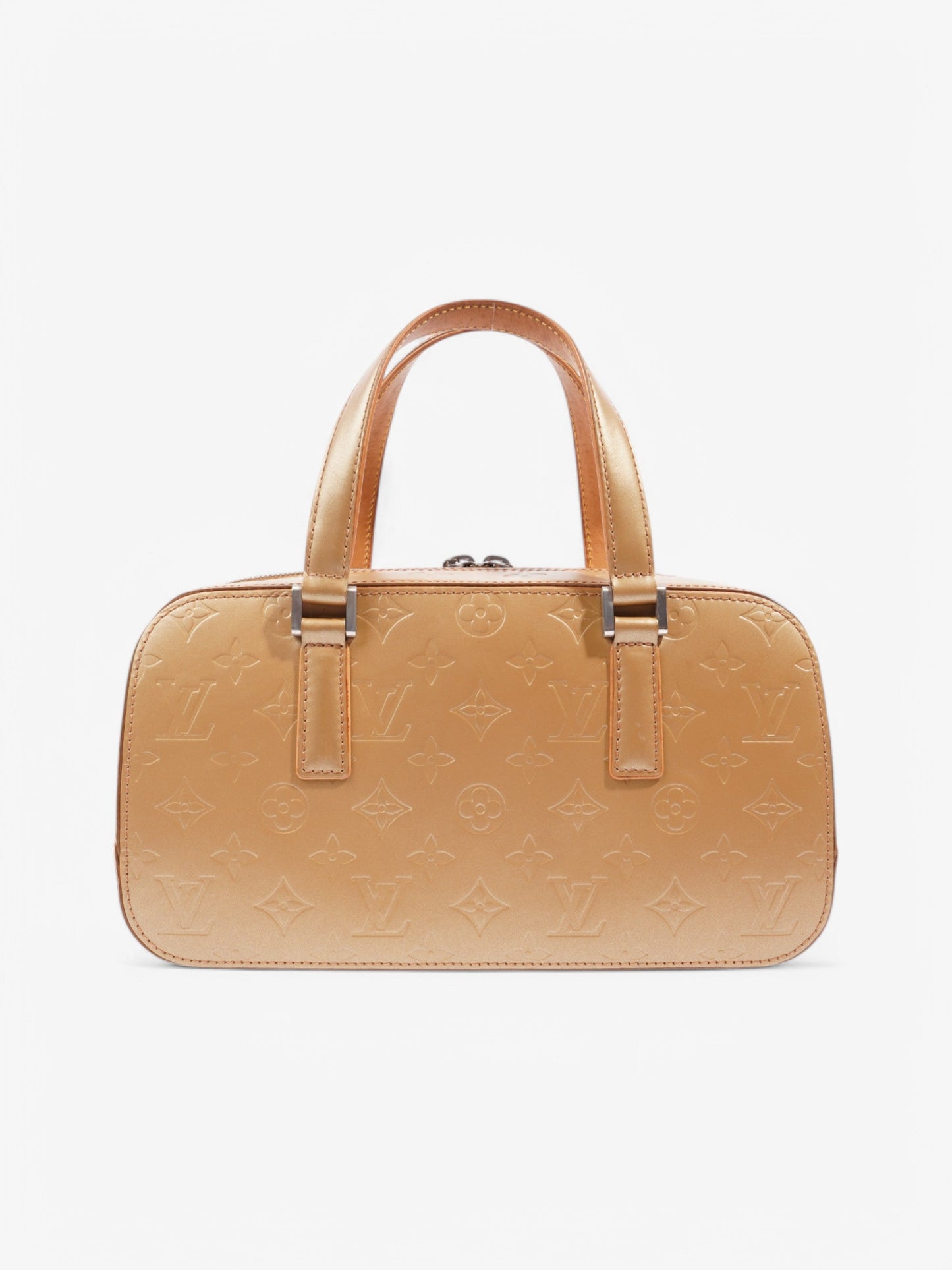Louis Vuitton Monogram Mat Shelton Beige Embossed Leather