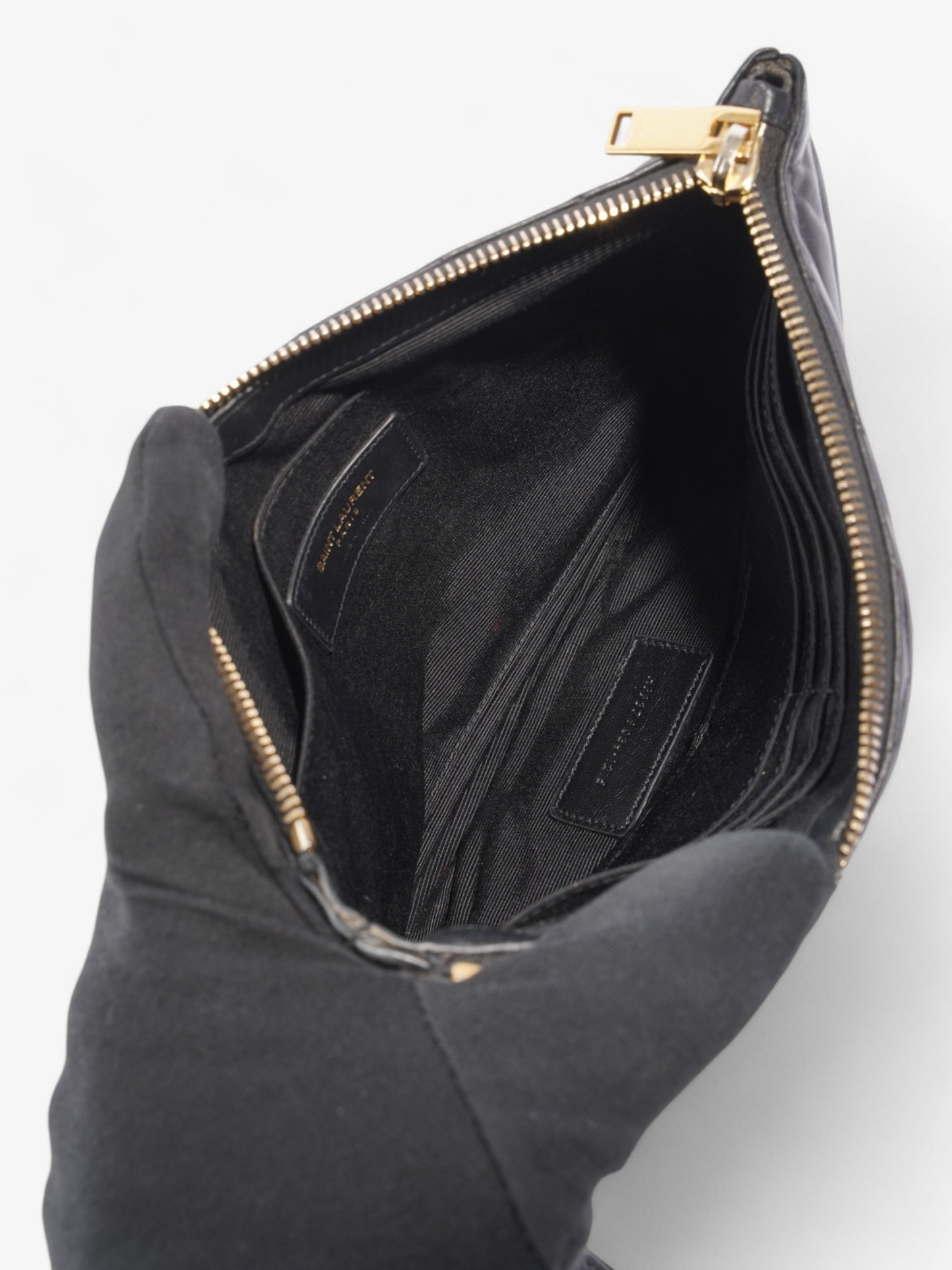 Saint Laurent Cassandre Wristlet Black Matelasse Leather