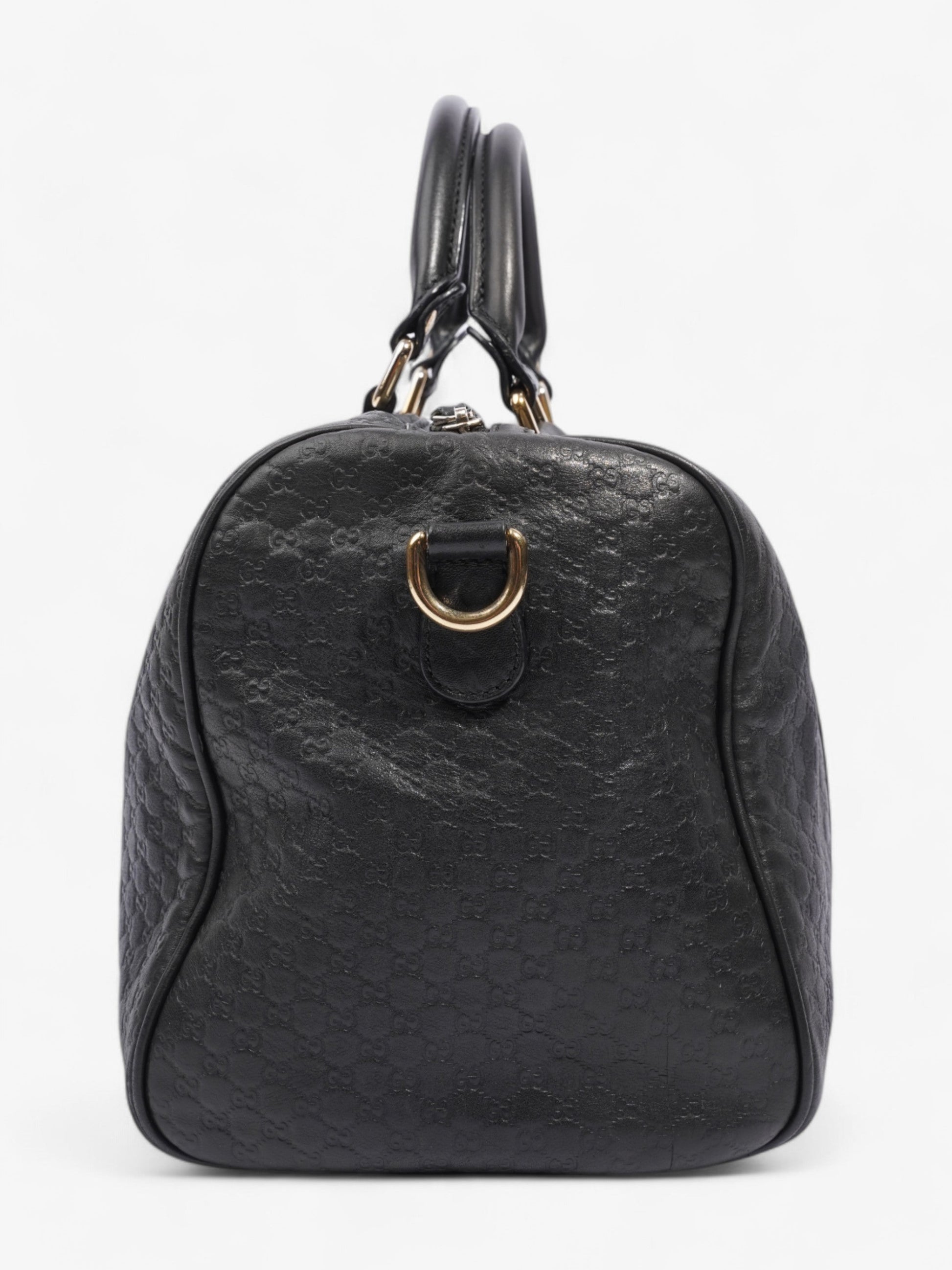 Gucci Boston Bag Black Guccissima Embossed Leather