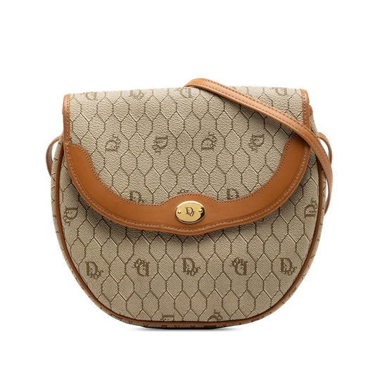 Brown Dior Honeycomb Canvas Crossbody