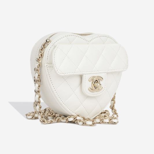 Chanel Small Heart Bag - White