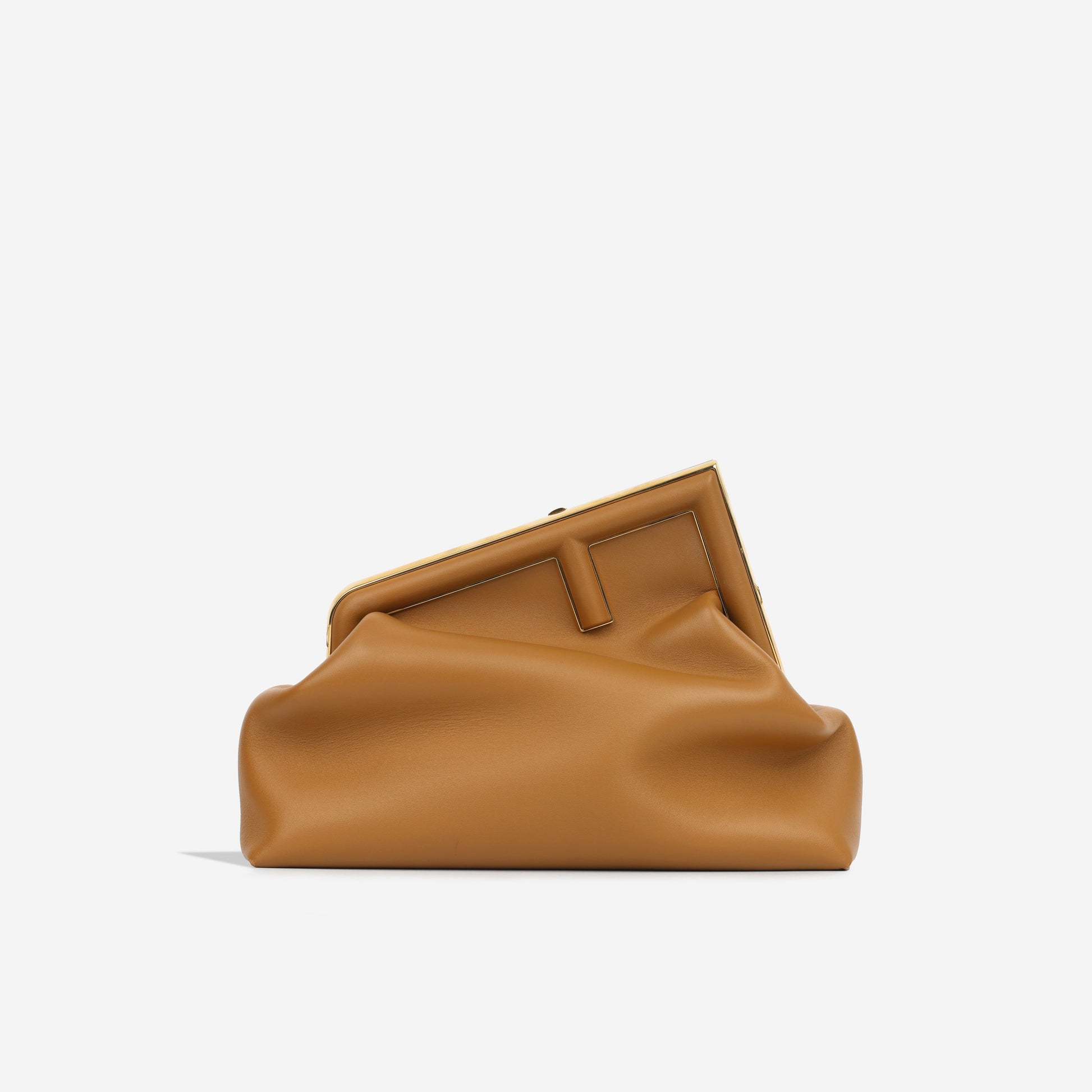 fendi medium first clutch - tan