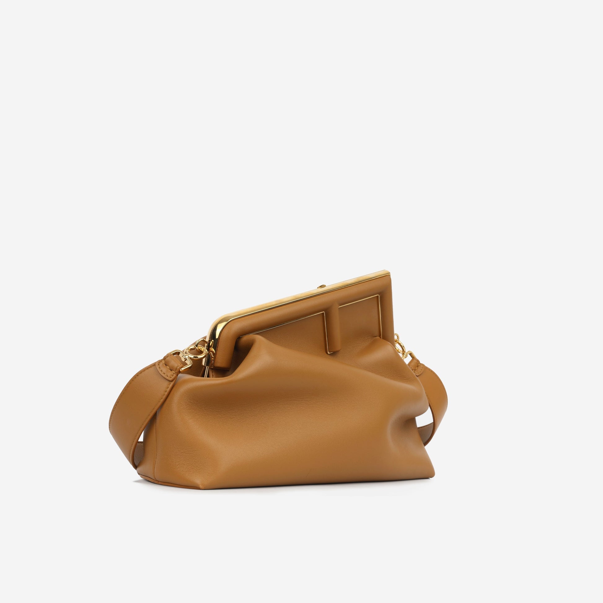 fendi medium first clutch - tan