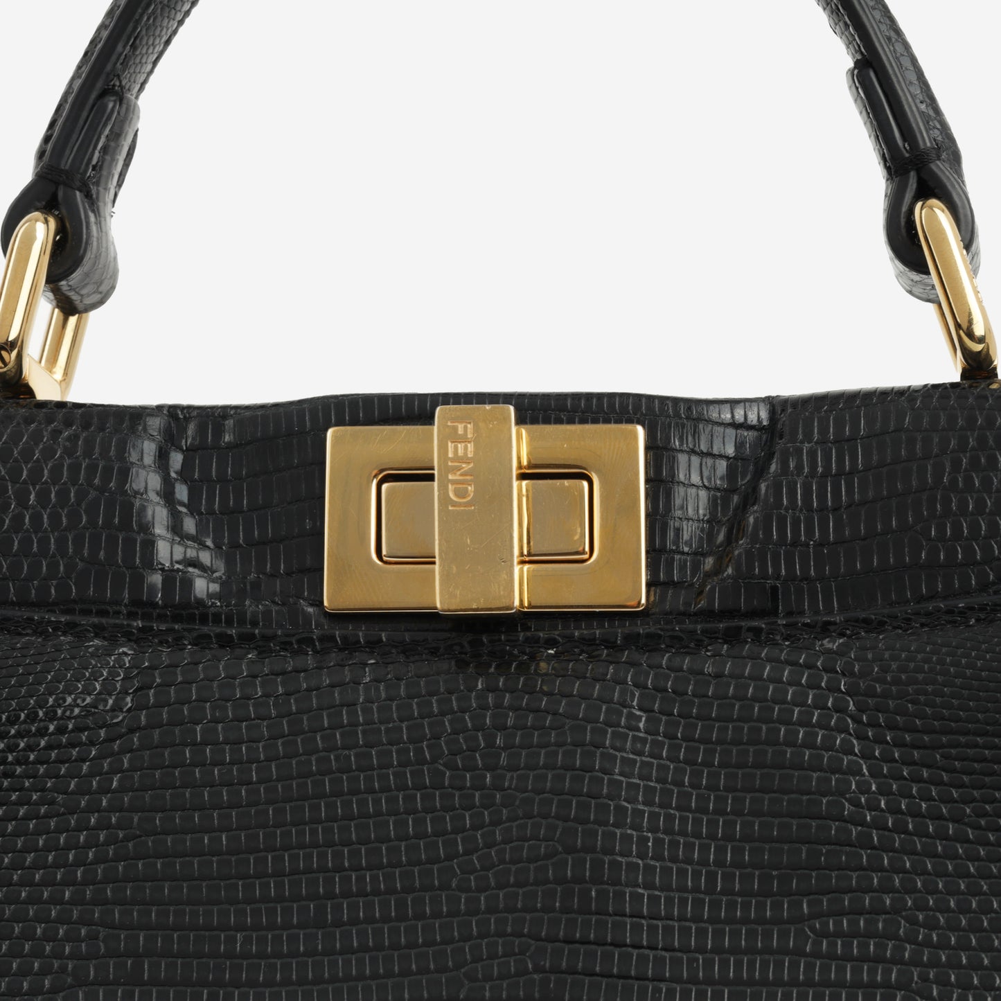 Fendi Fendi - Mini Peekaboo - Black Lizard GHW