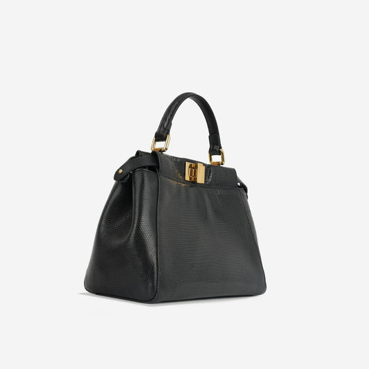 Fendi Fendi - Mini Peekaboo - Black Lizard GHW