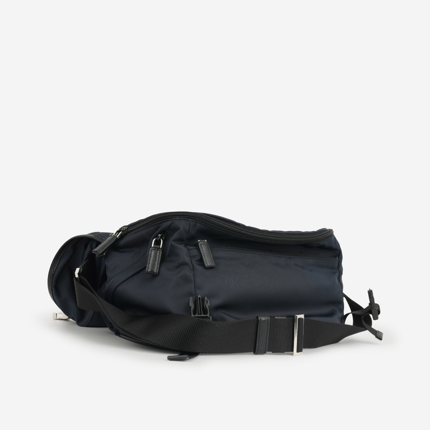 Prada - Re-Nylon Crossbody Bag - Navy Nylon / Saffiano Leather SHW