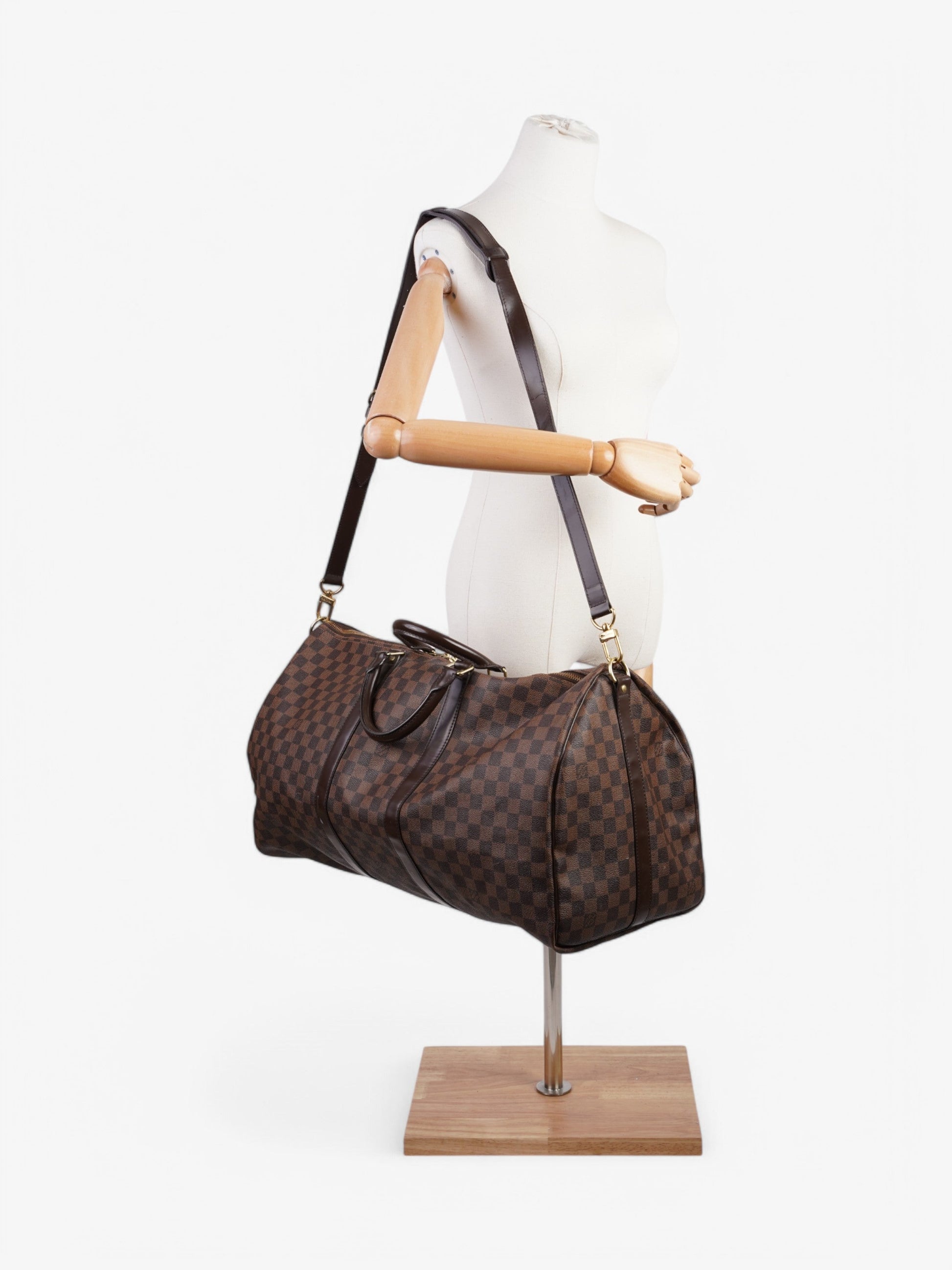Luxury Women's Handbag | Louis Vuitton Keepall Bandouliere Damier Ebene Coated Canvas 55