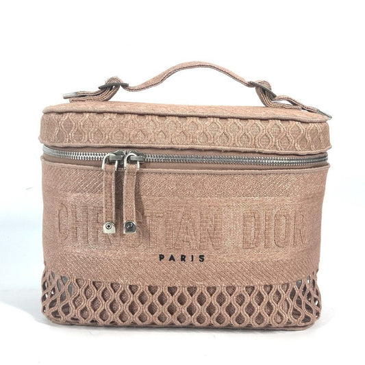 Christian Dior Handbag canvas pink logo mesh vanity bag Women