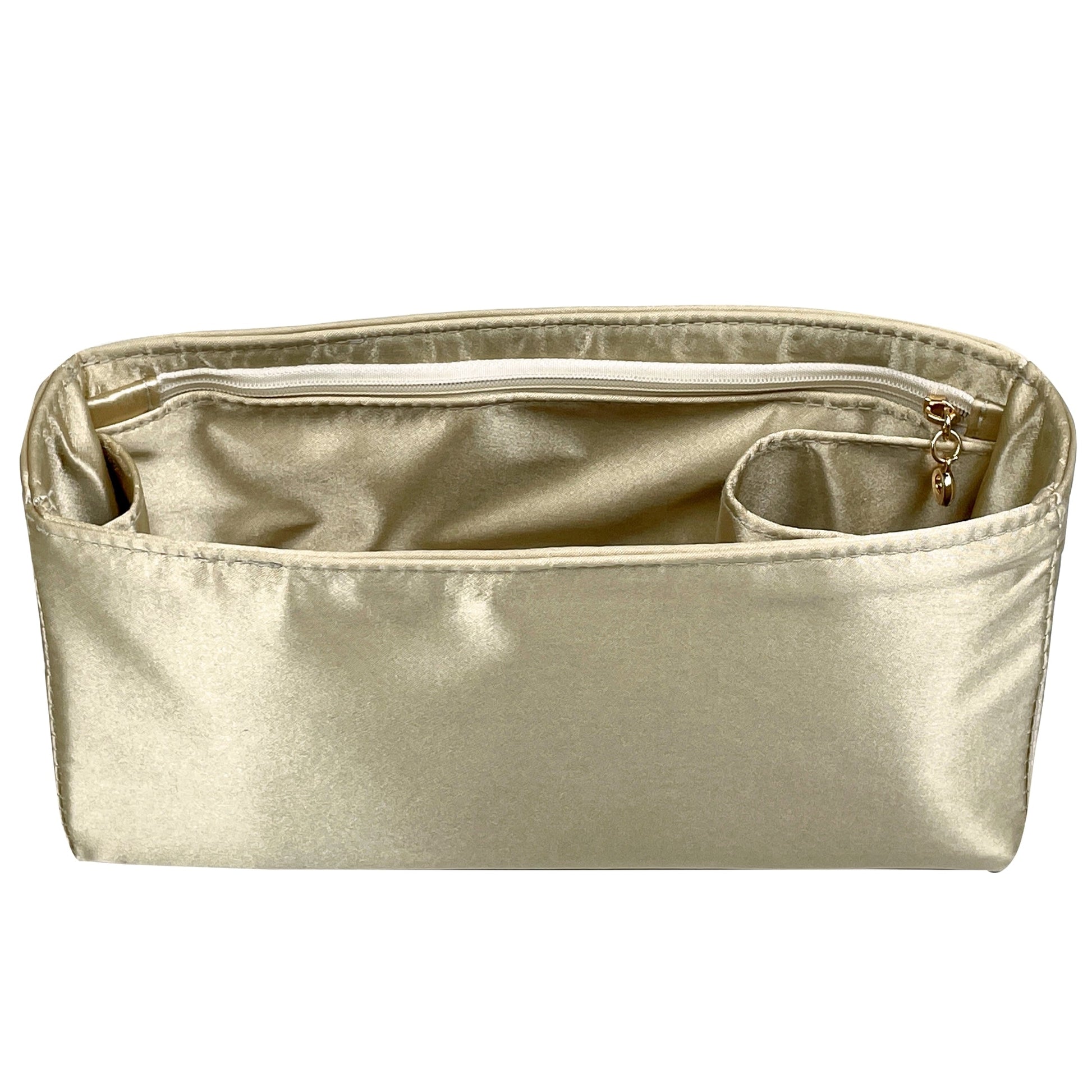 Organizer for [Re-Nylon and Saffiano Leather Duffel, Prada] Bag Insert (Silk, Full-width Zip and Open Pocket)