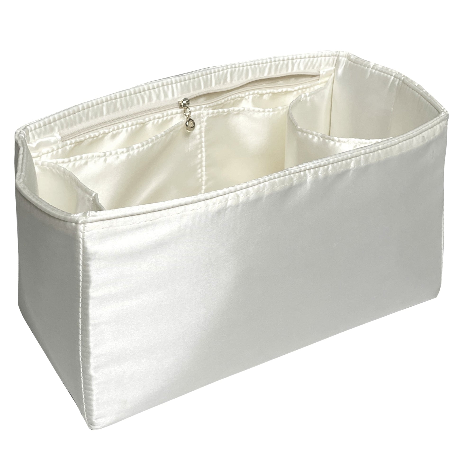 Organizer for [Peekaboo X-Lite Large, Fendi] Bag Insert (Silk, Full-width Zip and Open Pocket)