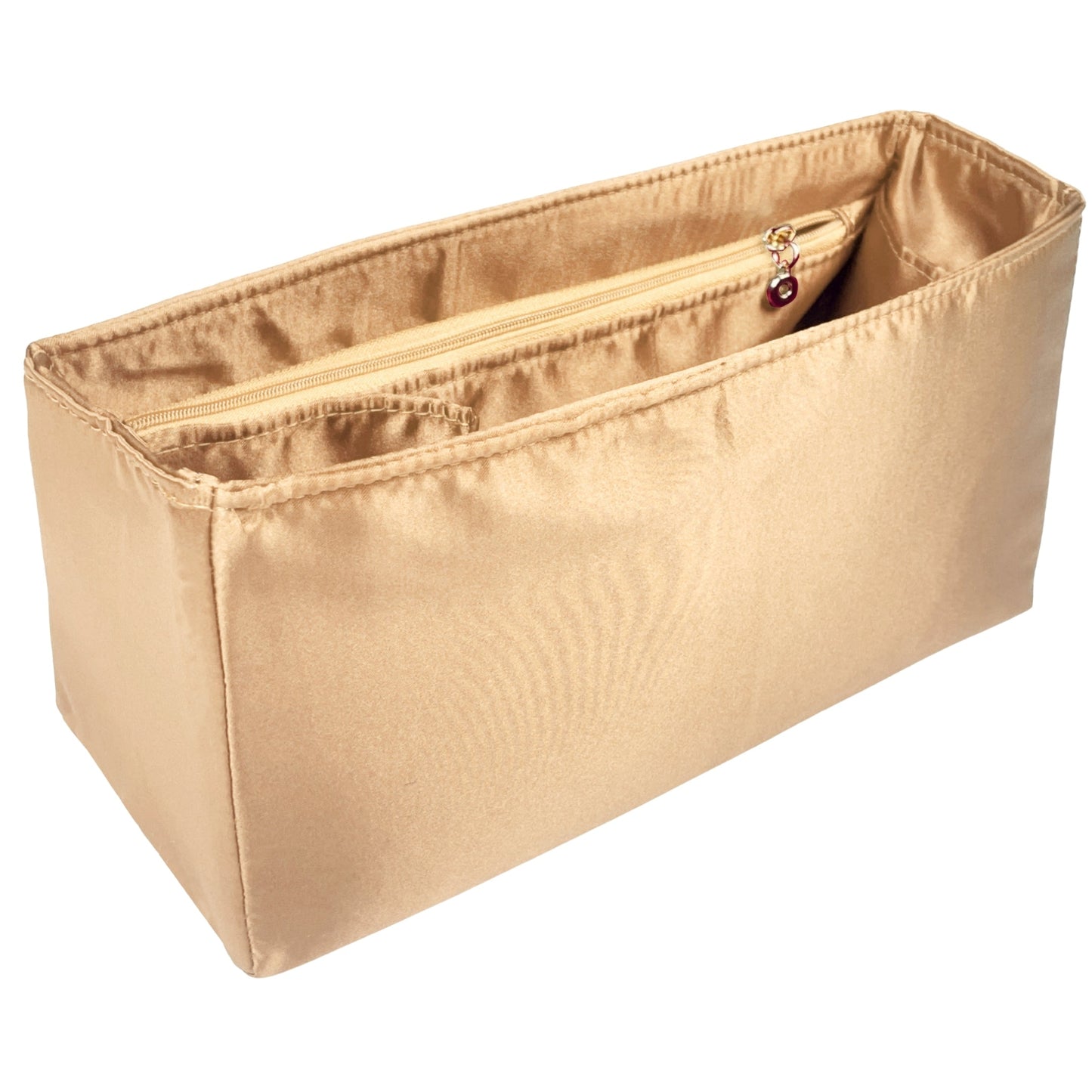 Organizer for [Re-Nylon and Saffiano Leather Duffel, Prada] Bag Insert (Silk, Full-width Zip and Open Pocket)