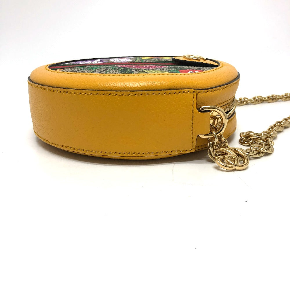 GUCCI Shoulder Bag 550618 GG Supreme Canvas yellow GG flora webbing Women