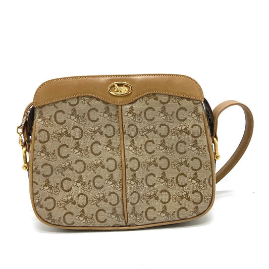 CELINE Shoulder Bag PVC / Leather beige C Macadam Women