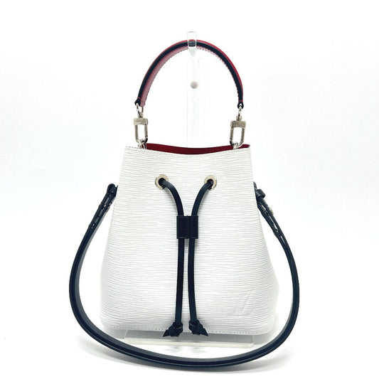 LOUIS VUITTON Shoulder Bag Epi Leather White x Black x Red NeoNoe BB Bron Optique