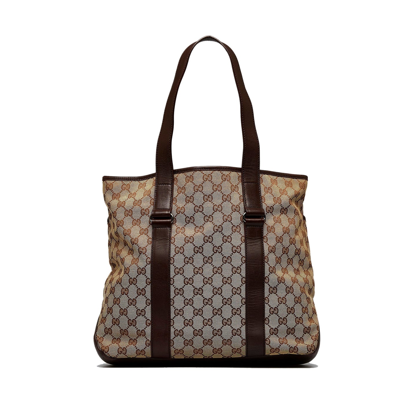 Gucci Brown Leather Canvas Tote Style 32