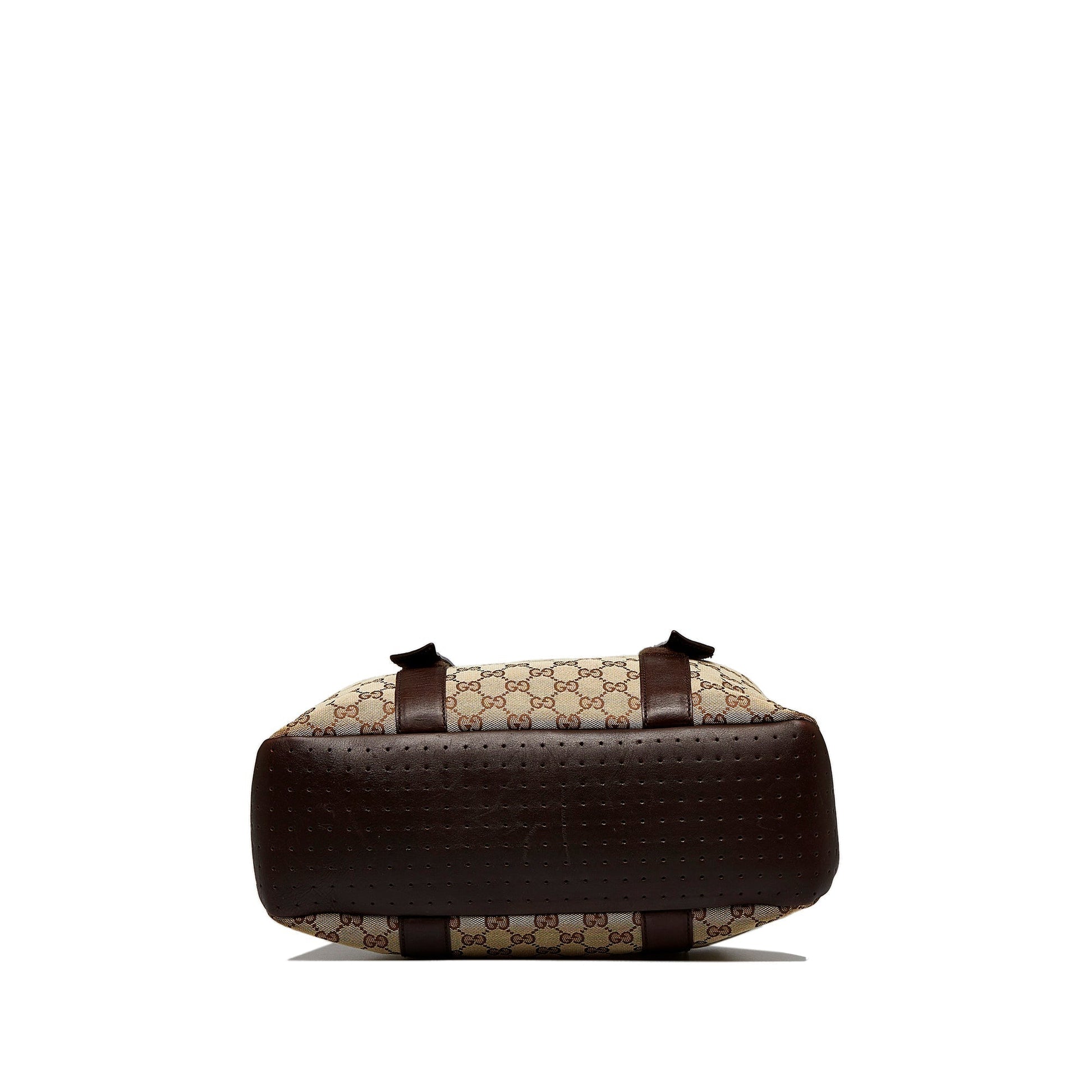 Gucci Brown Leather Canvas Tote Style 32