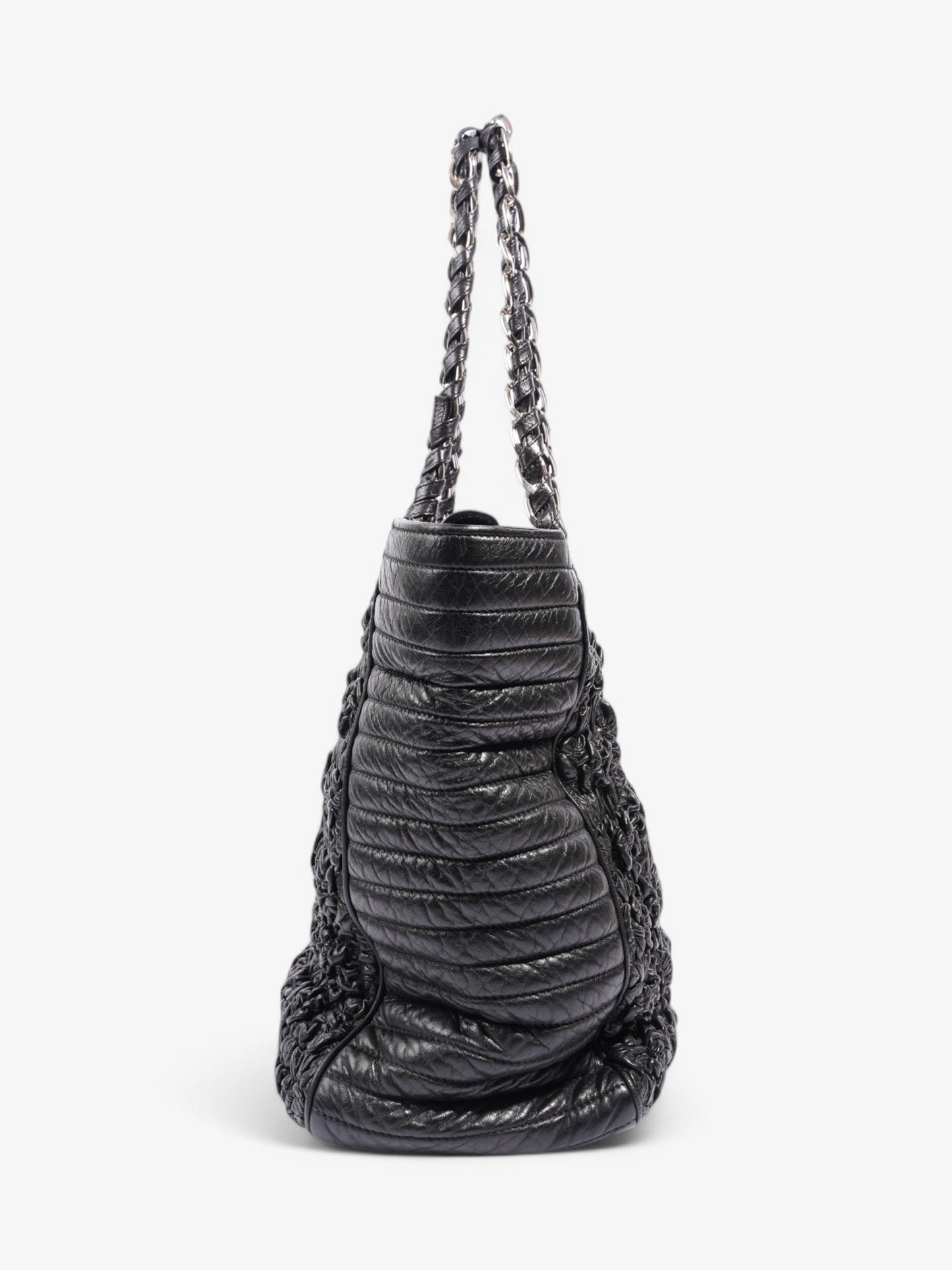 Chanel Astrakhan Shopping Bag Black Lambskin Leather