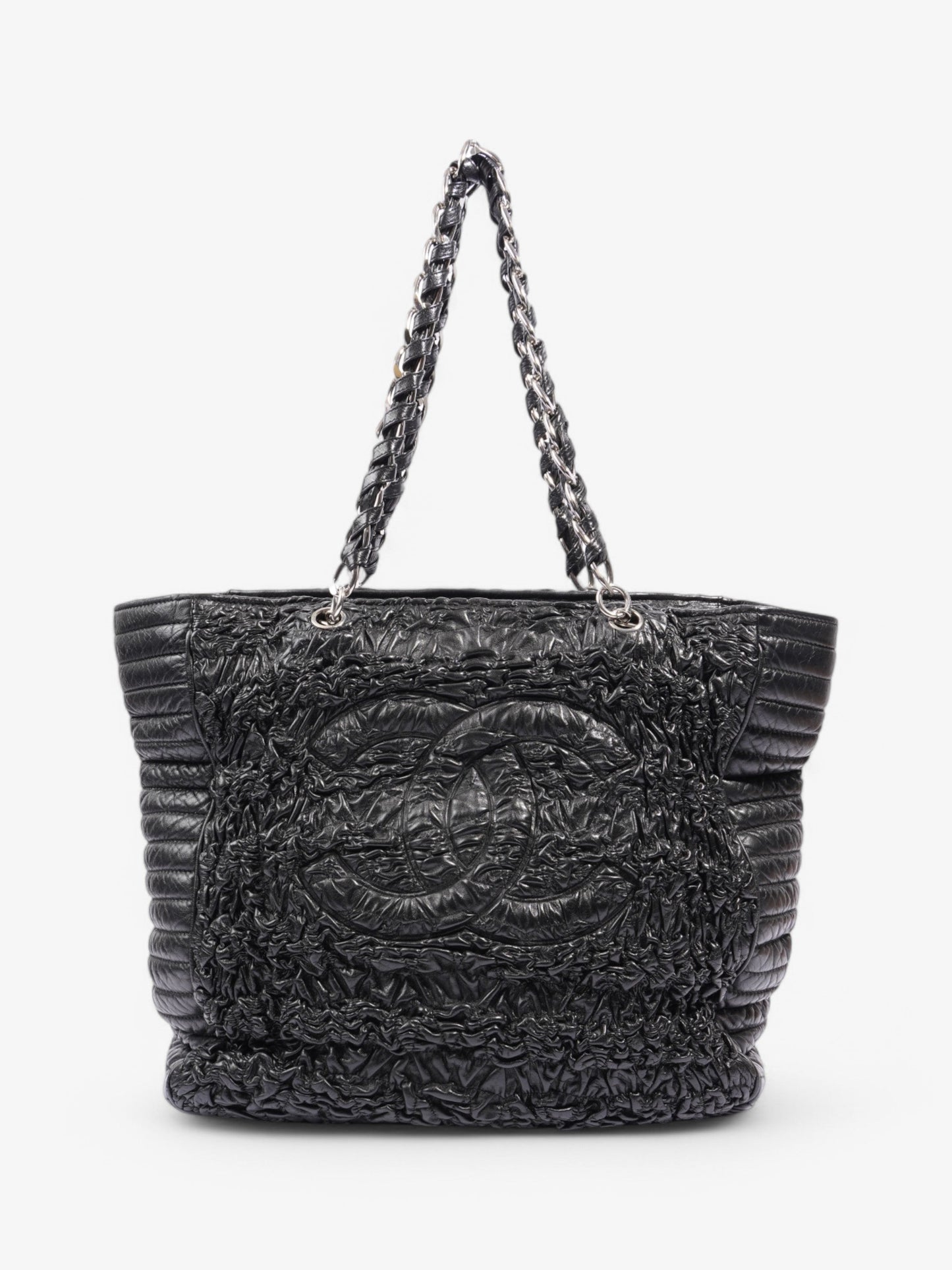 Chanel Astrakhan Shopping Bag Black Lambskin Leather