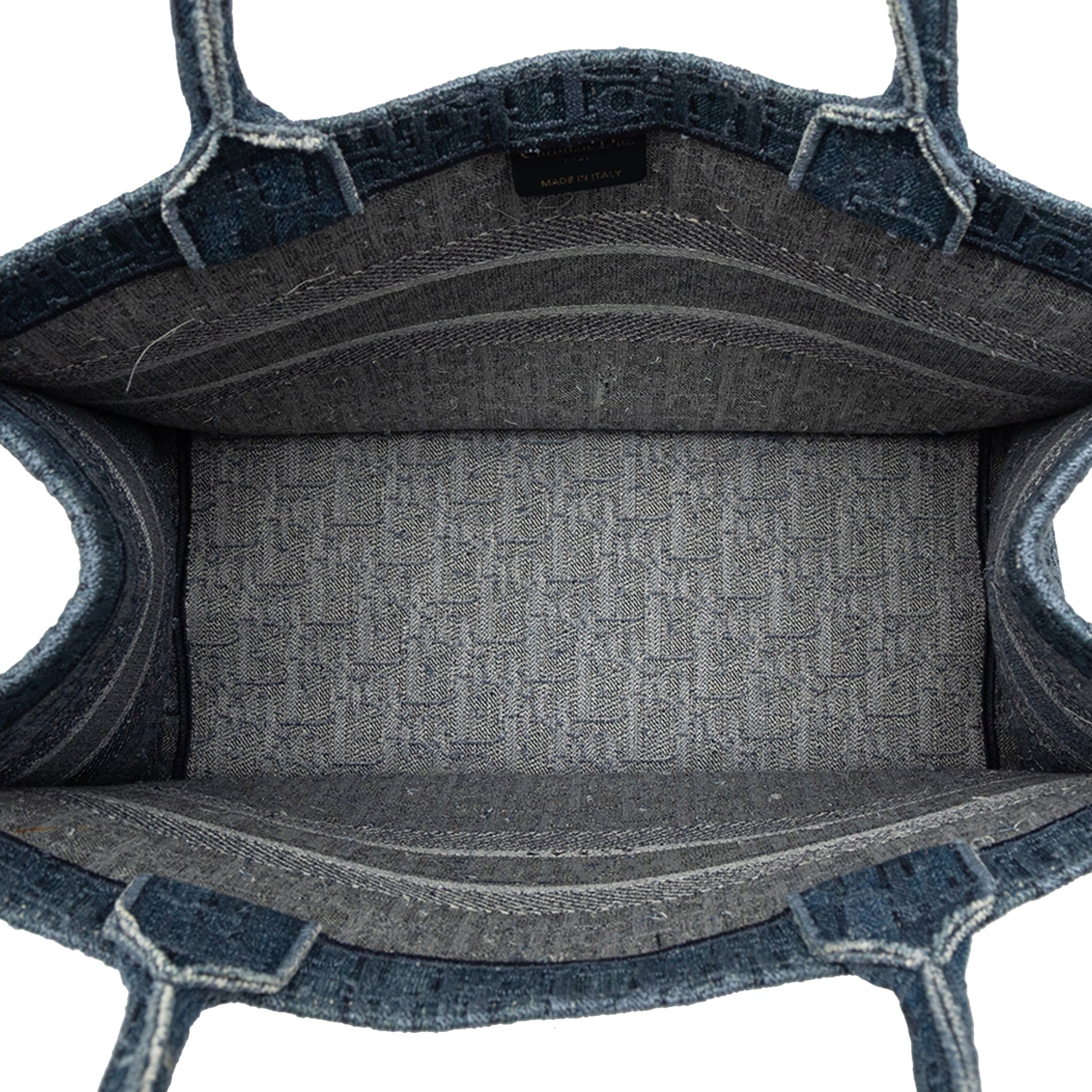 Blue Dior Medium Oblique Denim Book Tote