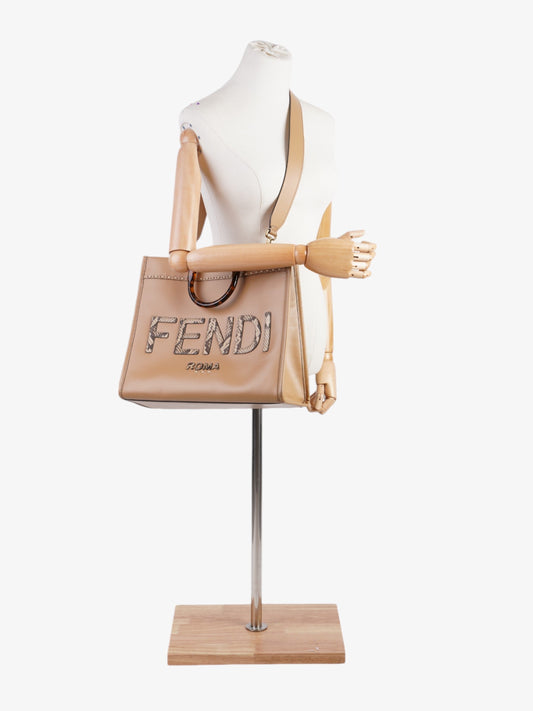 Fendi Sunshine Brown Leather Medium