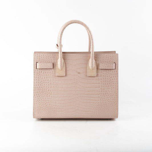 Saint Laurent Sac De Jour Baby Pink Croc