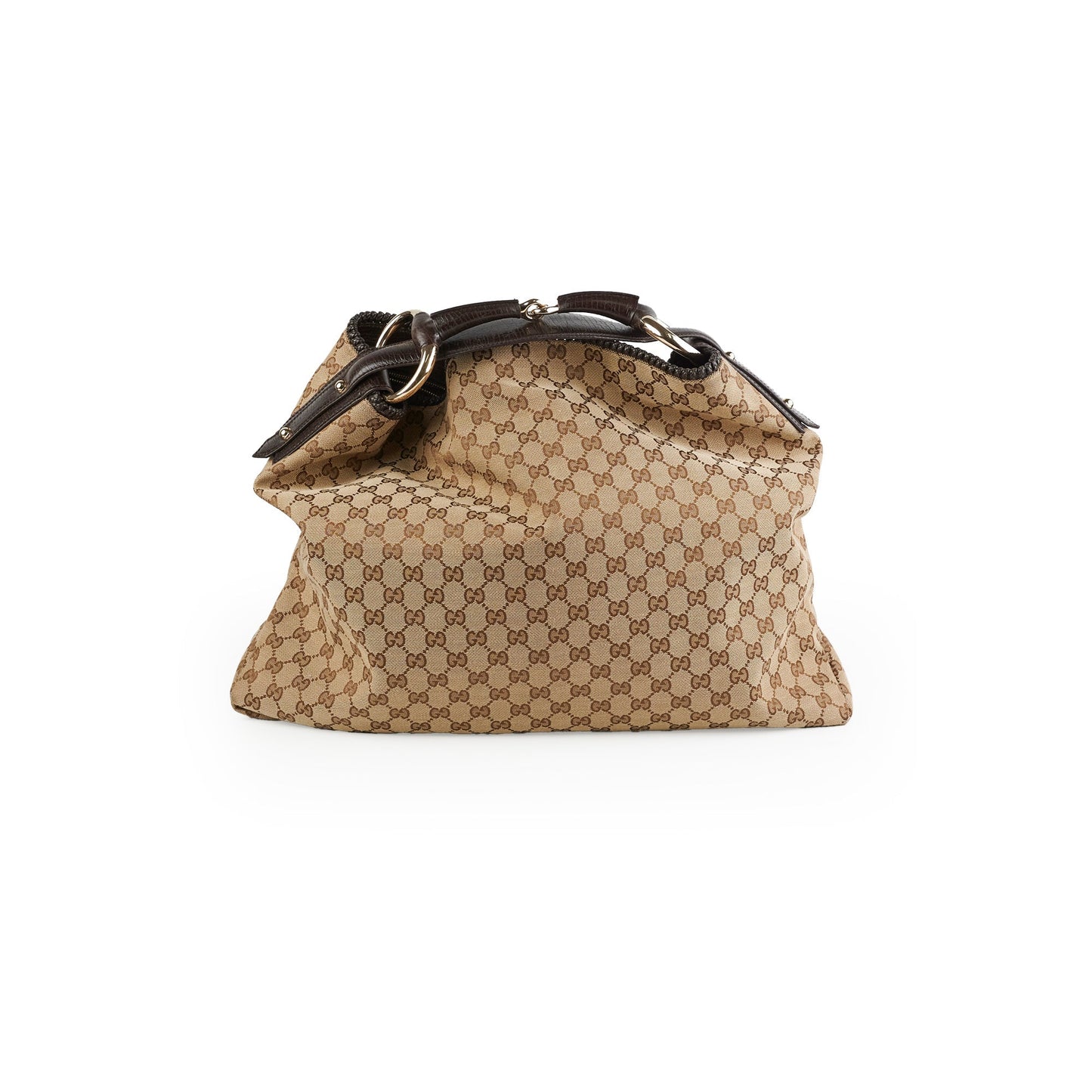 Gucci Large Monogram Canvas Hobo Bag
