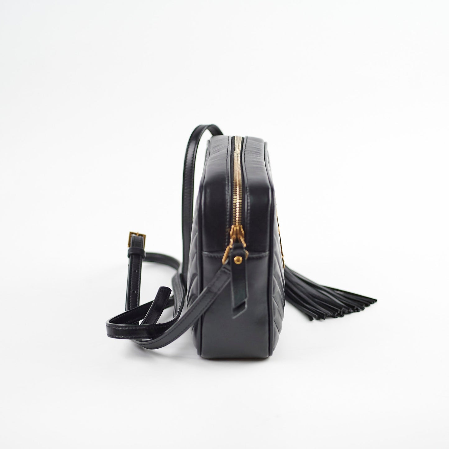 Saint Laurent Lou Camera Black Crossbody Bag