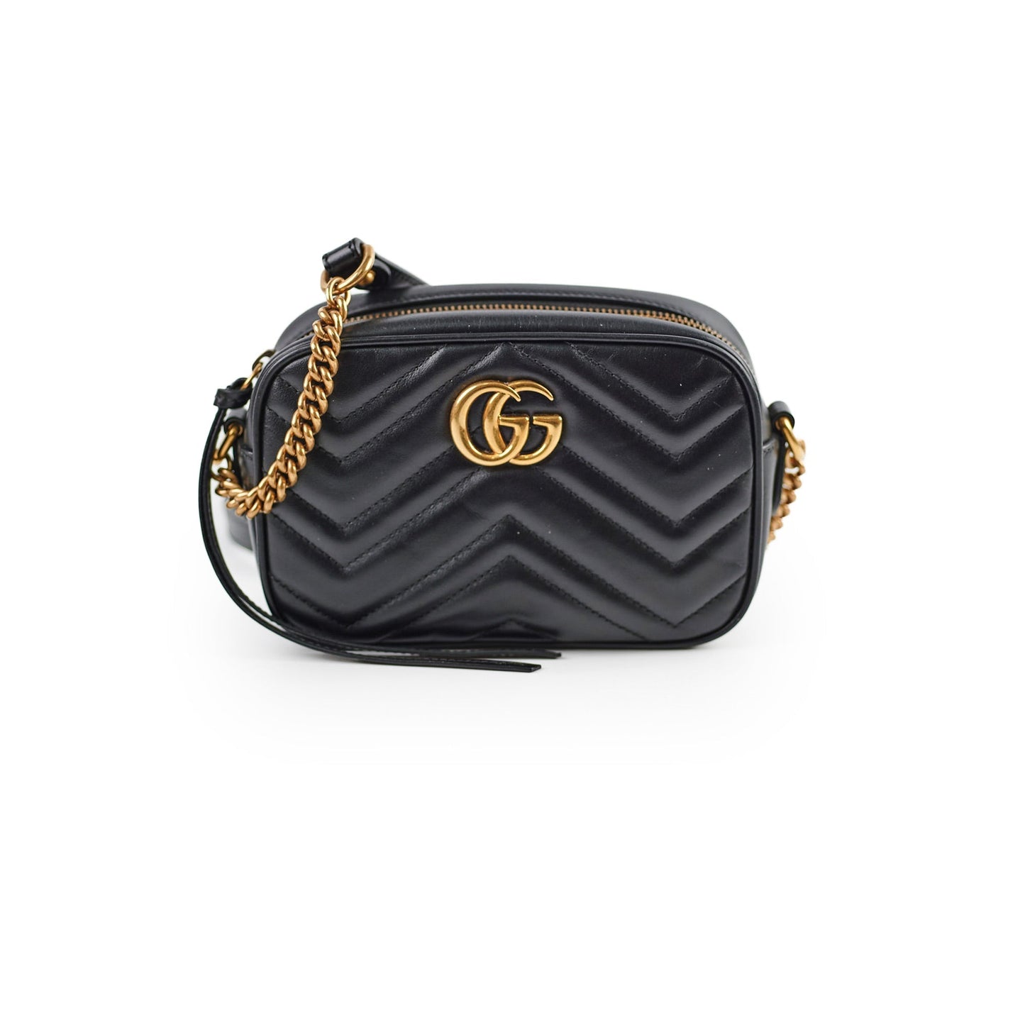 Gucci Marmont Matelass? Mini Bag in Black Leather