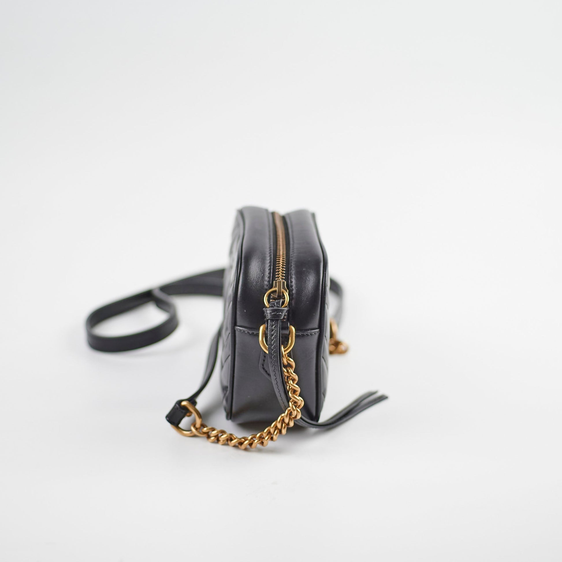 Gucci Marmont Matelass? Mini Bag in Black Leather