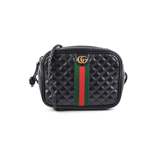 Gucci Trapuntata Black Quilted Shoulder Camera Bag
