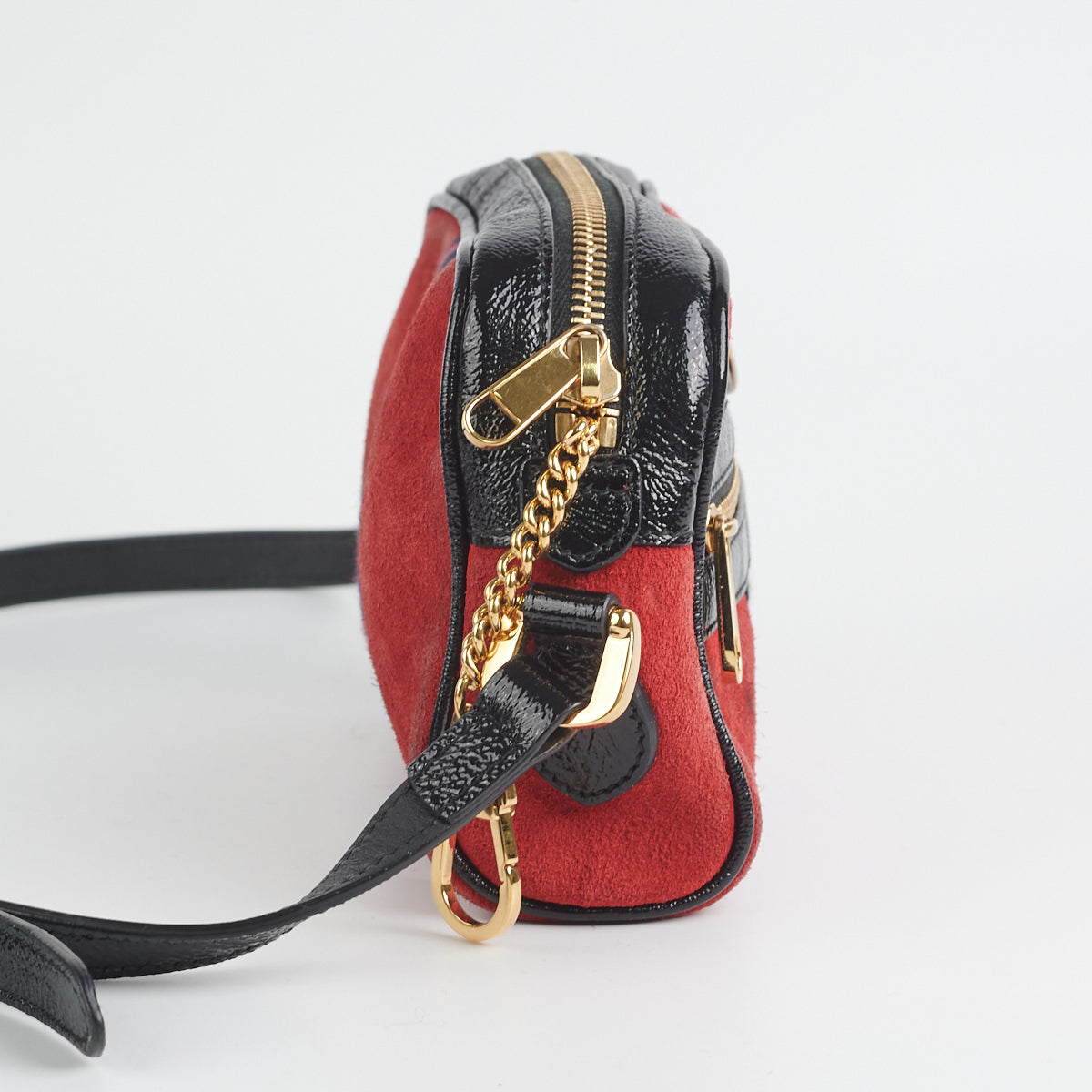 Gucci Nubuck Camera Bag Red