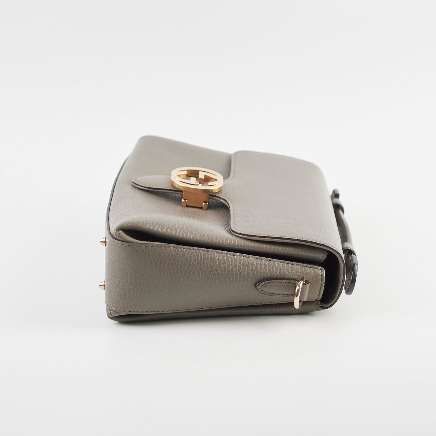 Gucci Leather Top Handle Grey Bag