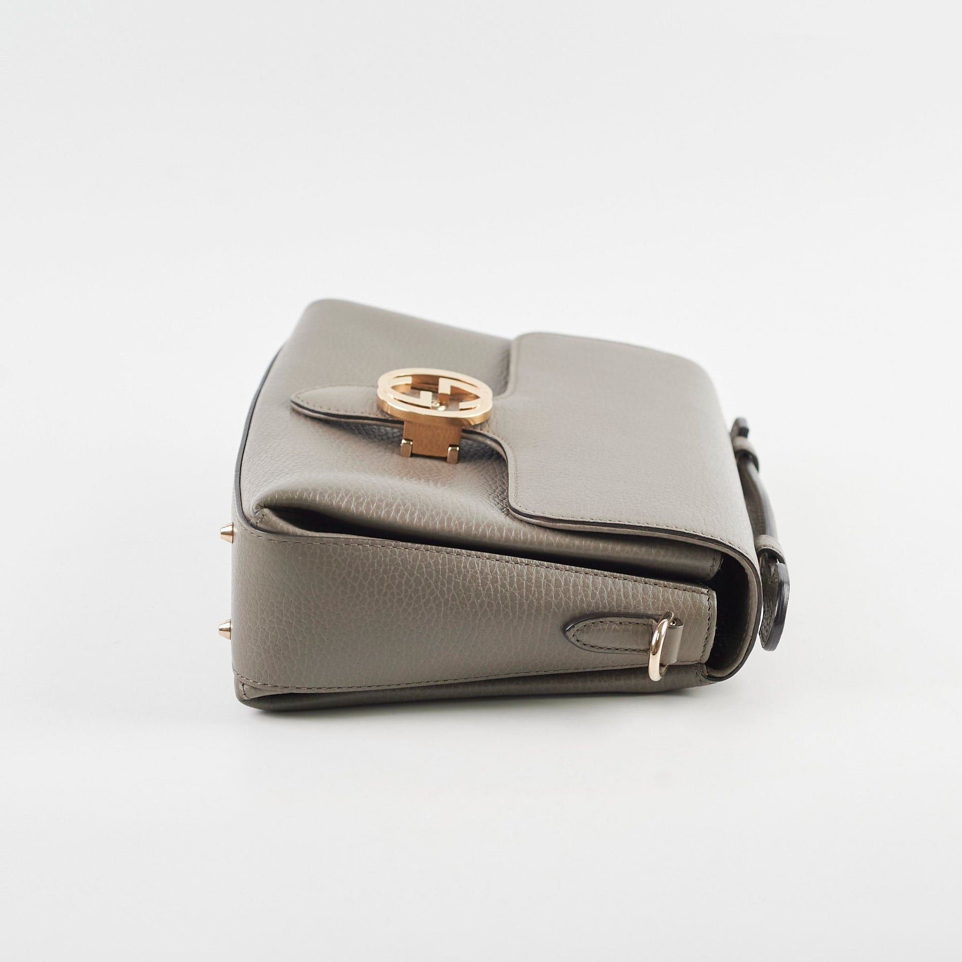 Gucci Leather Top Handle Grey Bag