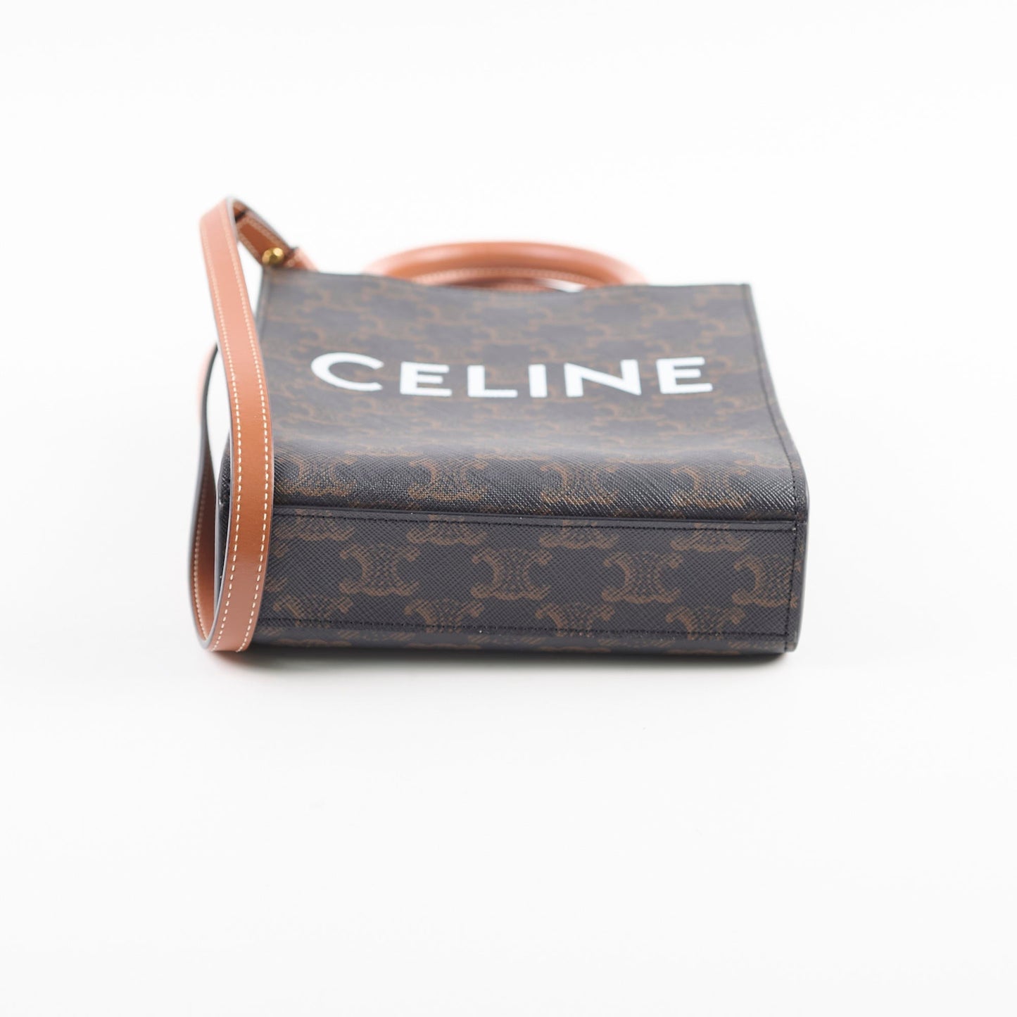Luxury CELINE Vertical Cabas Canvas Logo Mini Tote