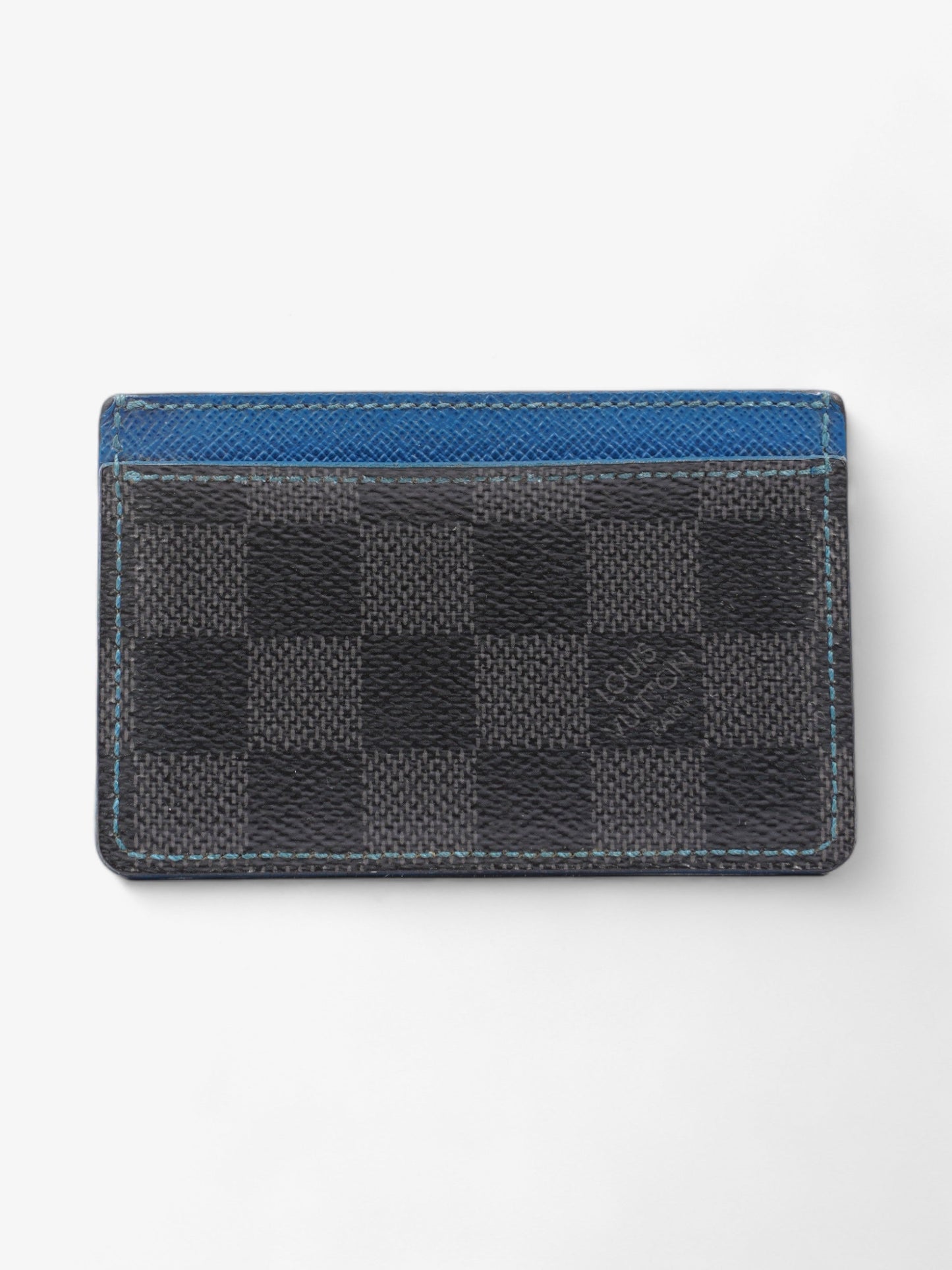 Louis Vuitton Card Holder Damier Graphite / Blue Coated Canvas
