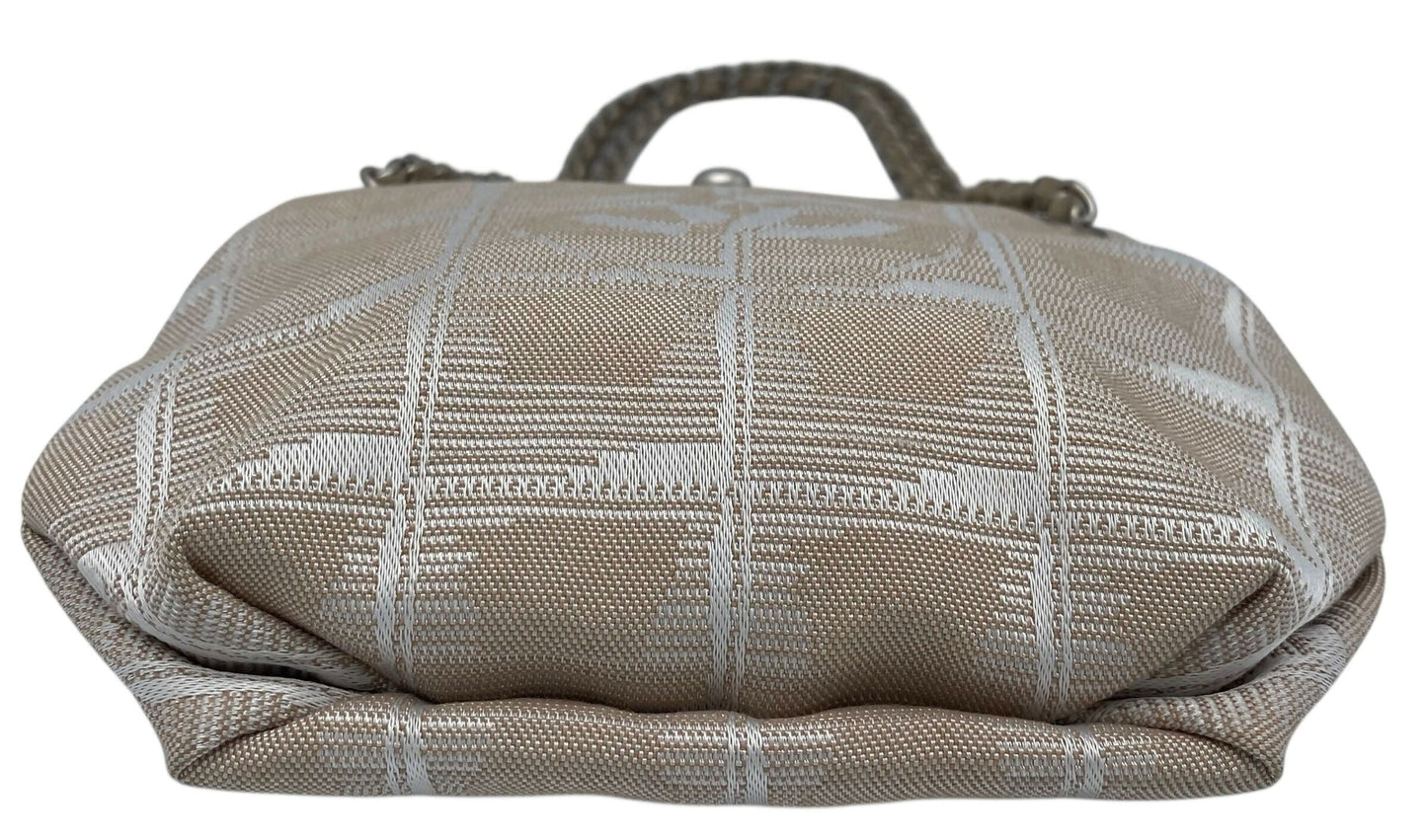 Chanel Extra Mini Beige Canvas CC Travel Ligne Bag