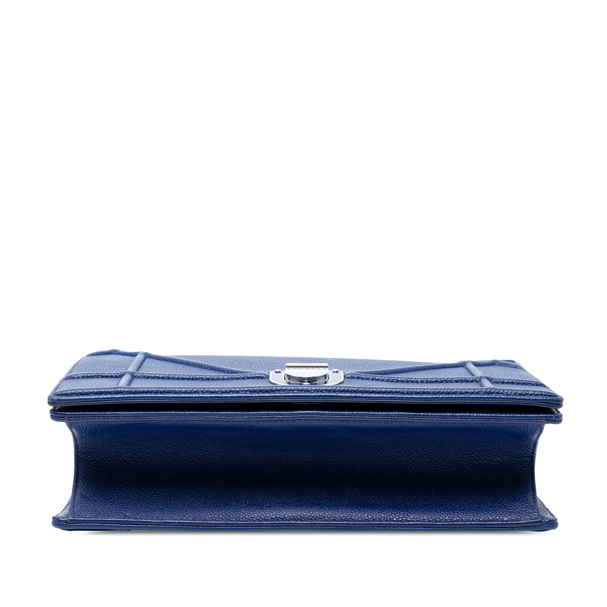 Blue Dior Medium Grained Calfskin Diorama Flap Crossbody Bag