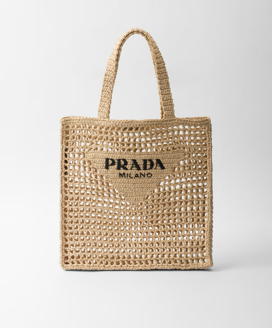 Prada Crochet Raffia Tote Bag