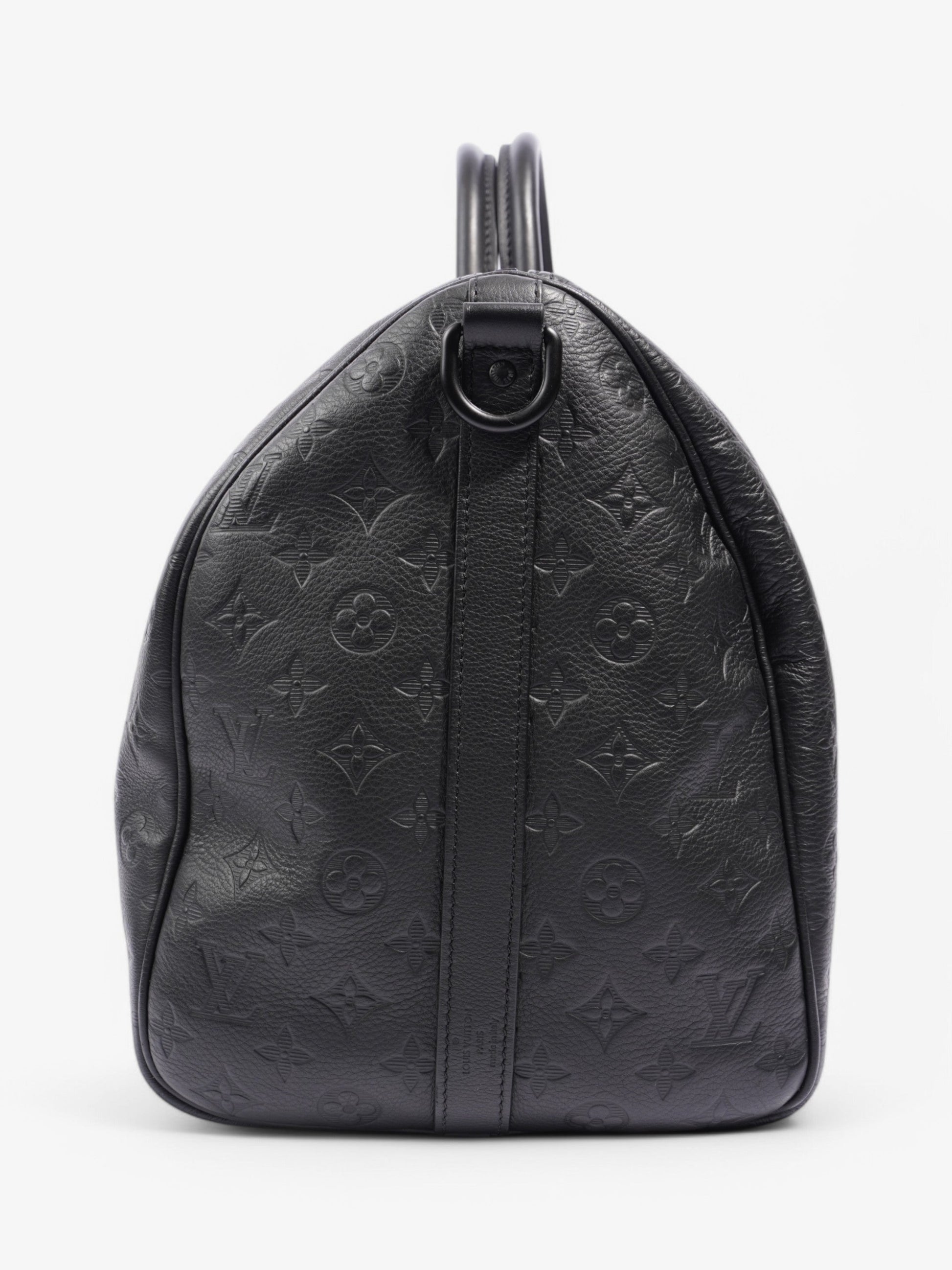 Louis Vuitton Keepall Bandouliere Monogram Shadow / Black Embossed Leather 50